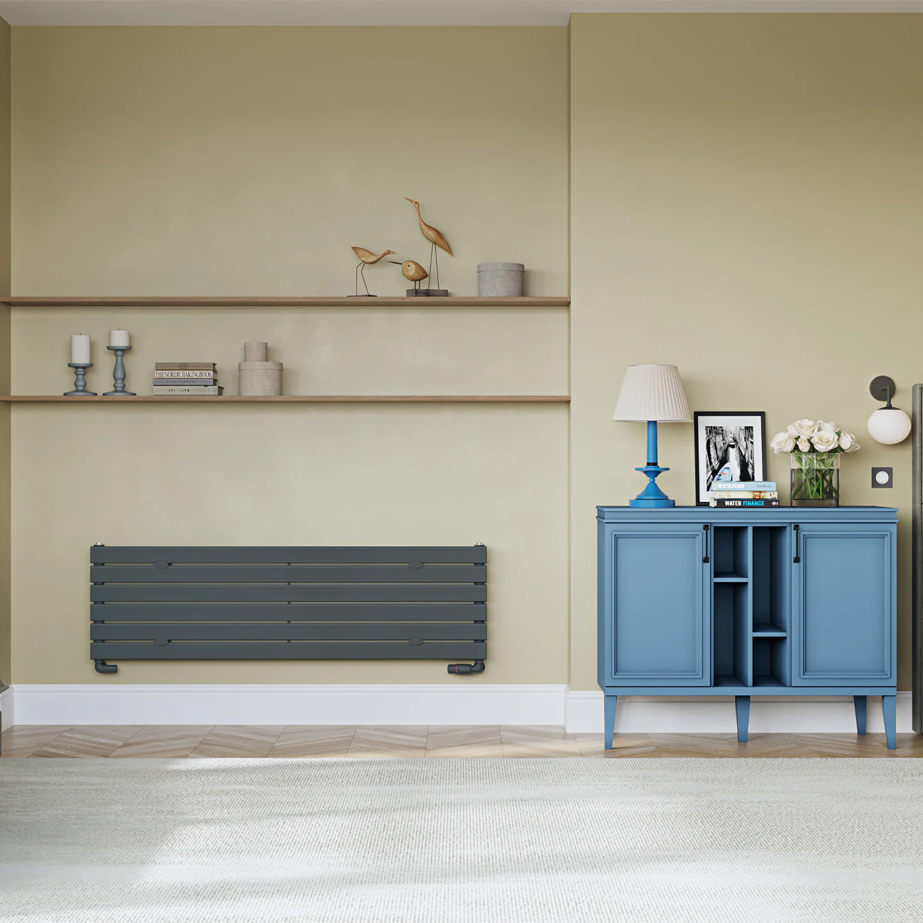 Typhoon Axis - Anthracite Horizontal Radiator H408mm x W1400mm Single Panel - Image 2