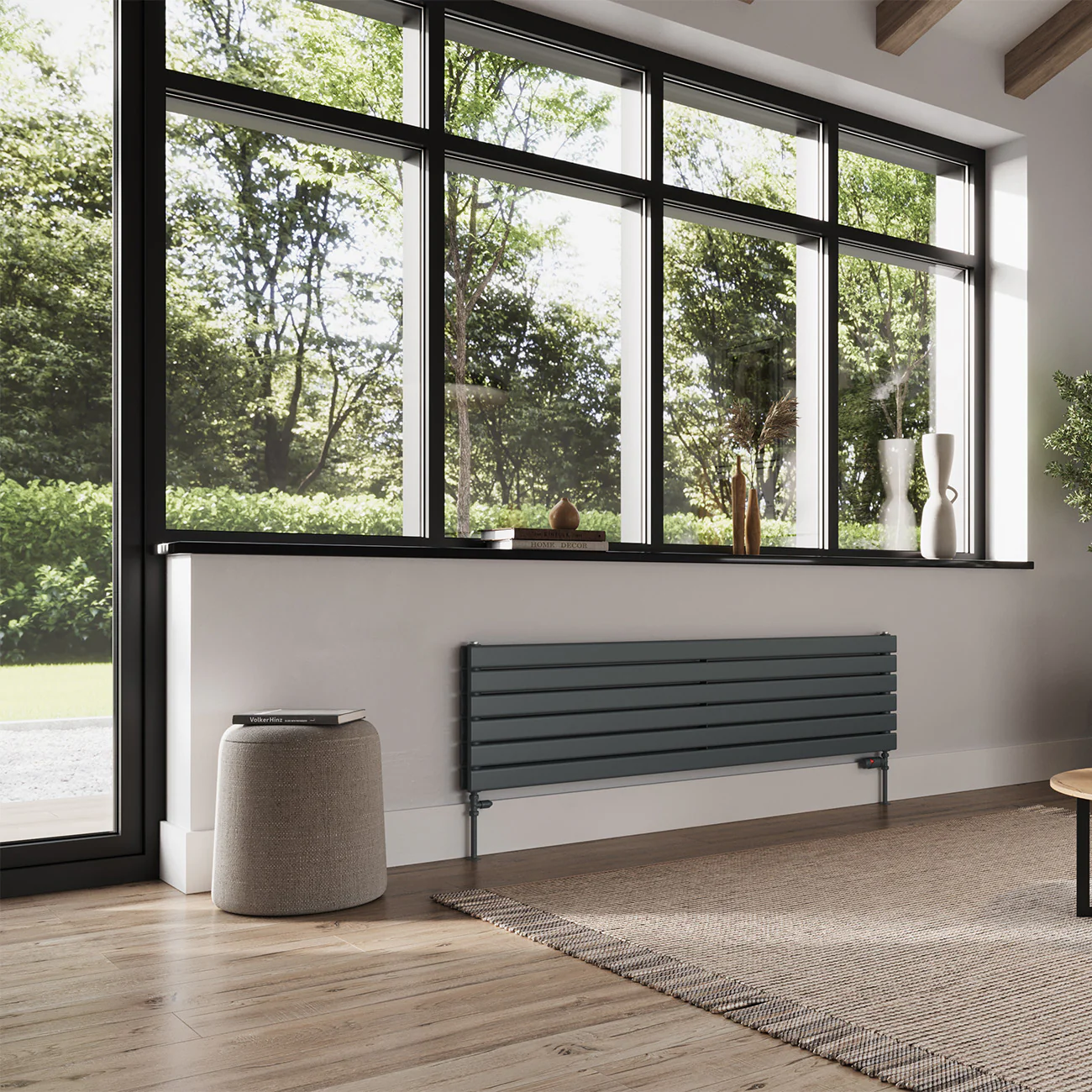 Typhoon Axis - Anthracite Horizontal Radiator H408mm x W1600mm Double Panel - Image 2