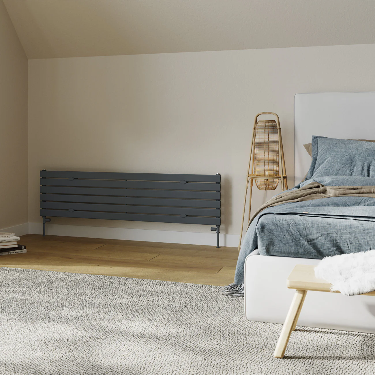 Typhoon Axis - Anthracite Horizontal Radiator H408mm x W1600mm Single Panel - Image 2