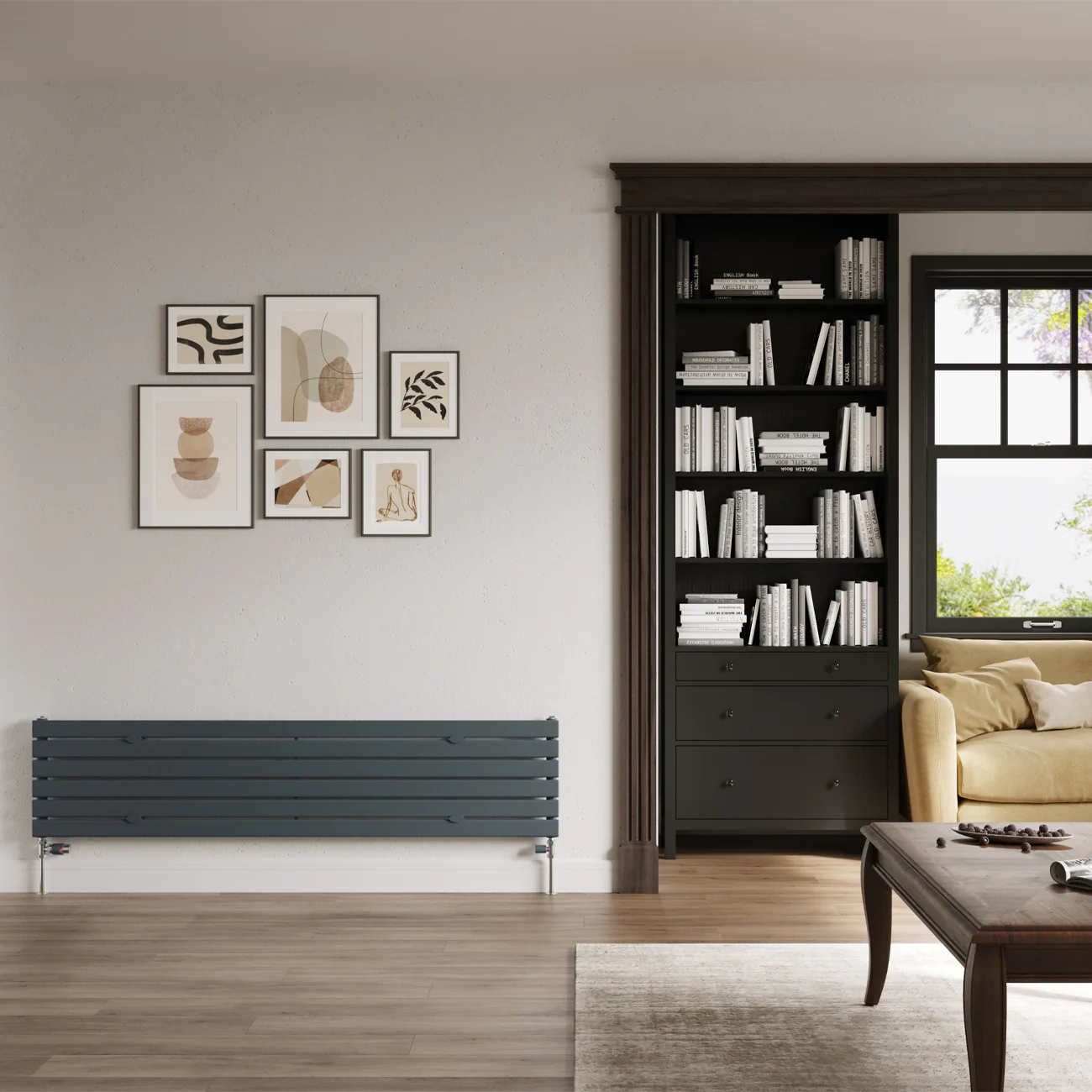 Typhoon Axis - Anthracite Horizontal Radiator H408mm x W1800mm Single Panel - Image 2