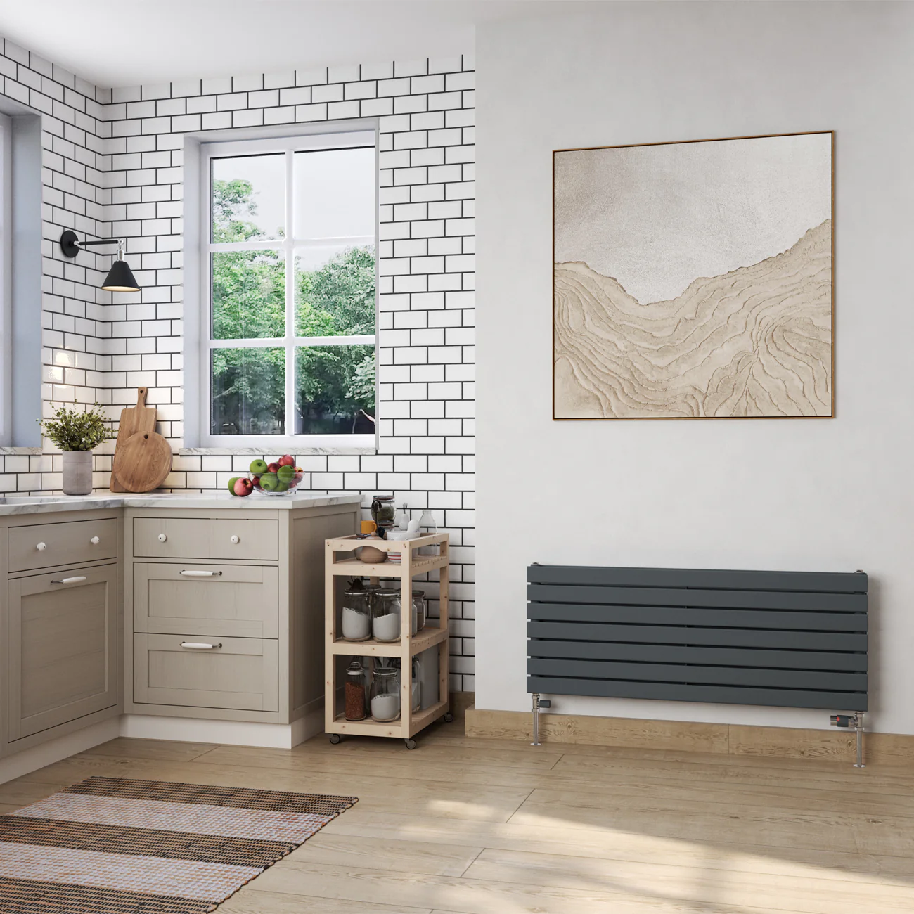 Typhoon Axis - Anthracite Horizontal Radiator H476mm x W1200mm Double Panel - Image 2