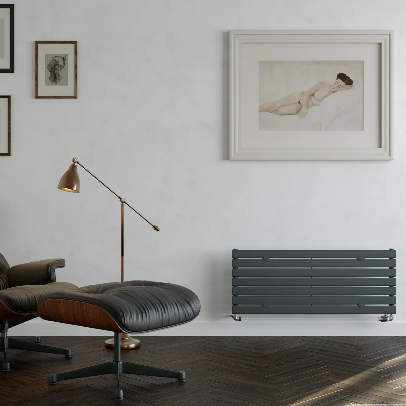 Typhoon Axis - Anthracite Horizontal Radiator H476mm x W1200mm Single Panel - Image 2
