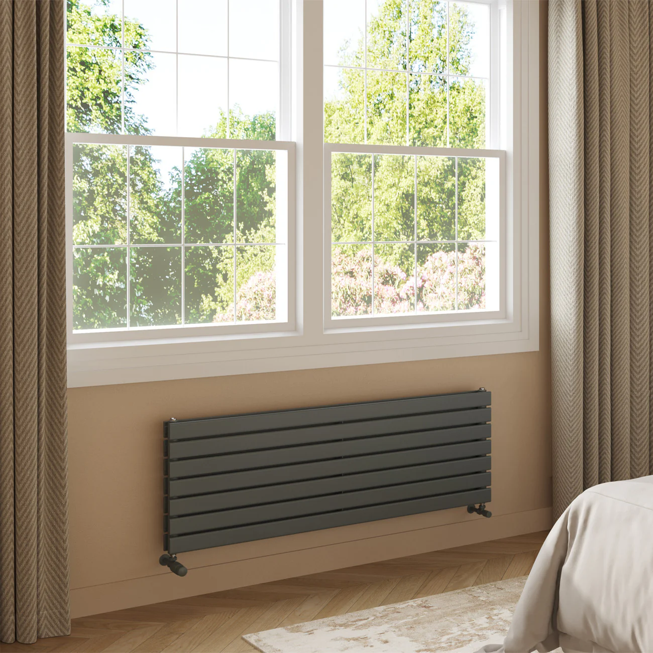 Typhoon Axis - Anthracite Horizontal Radiator H476mm x W1400mm Double Panel - Image 2