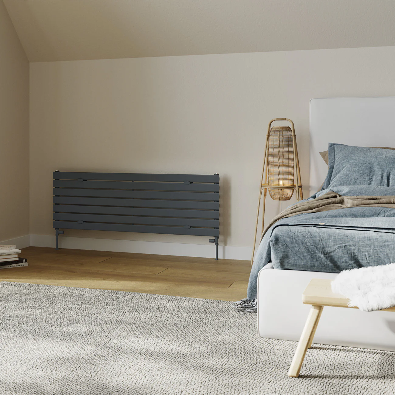 Typhoon Axis - Anthracite Horizontal Radiator H476mm x W1400mm Single Panel - Image 2