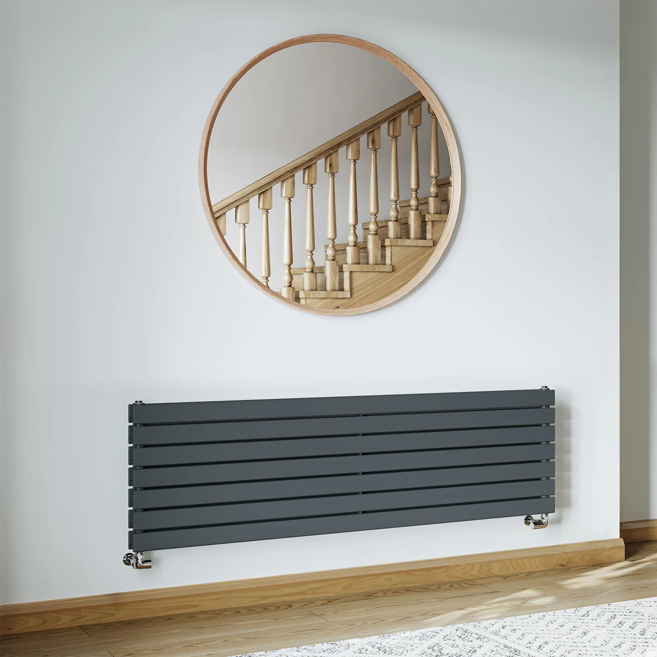 Typhoon Axis - Anthracite Horizontal Radiator H476mm x W1600mm Double Panel - Image 2