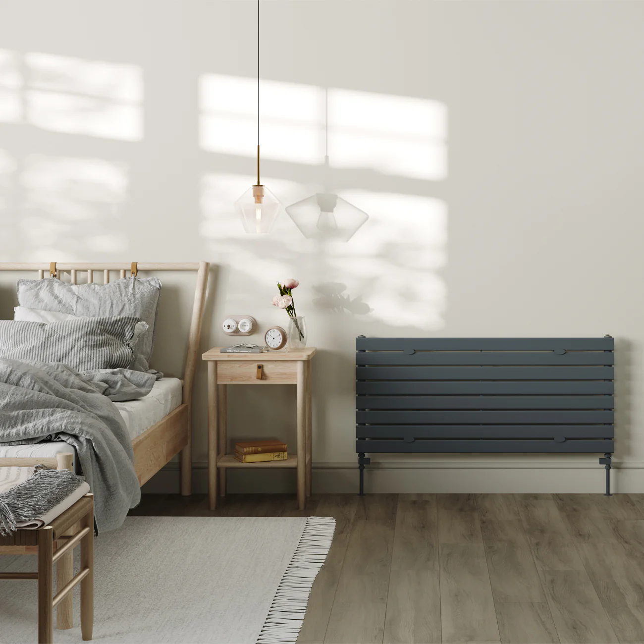 Typhoon Axis - Anthracite Horizontal Radiator H544mm x W1200mm Single Panel - Image 2