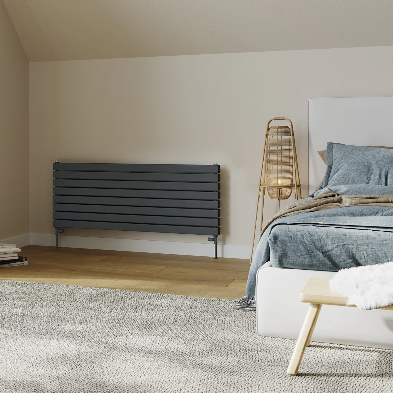 Typhoon Axis - Anthracite Horizontal Radiator H544mm x W1400mm Double Panel - Image 2