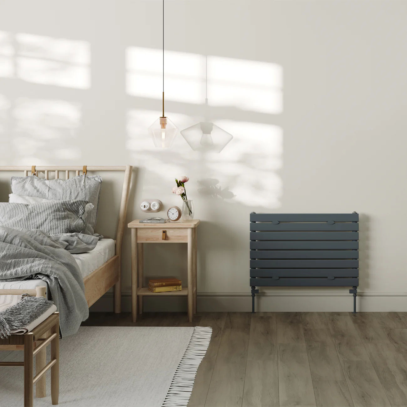 Typhoon Axis - Anthracite Horizontal Radiator H544mm x W800mm Single Panel - Image 2