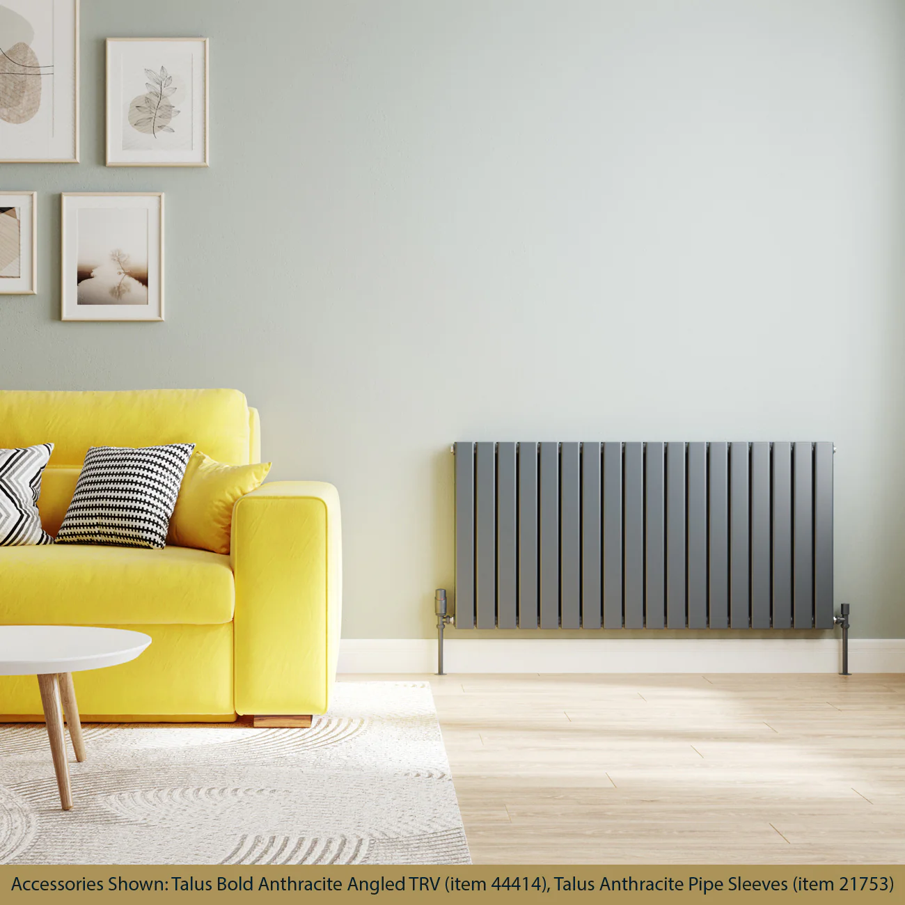 Typhoon - Anthracite Horizontal Radiator H600mm x W1224mm Double Panel - Image 2