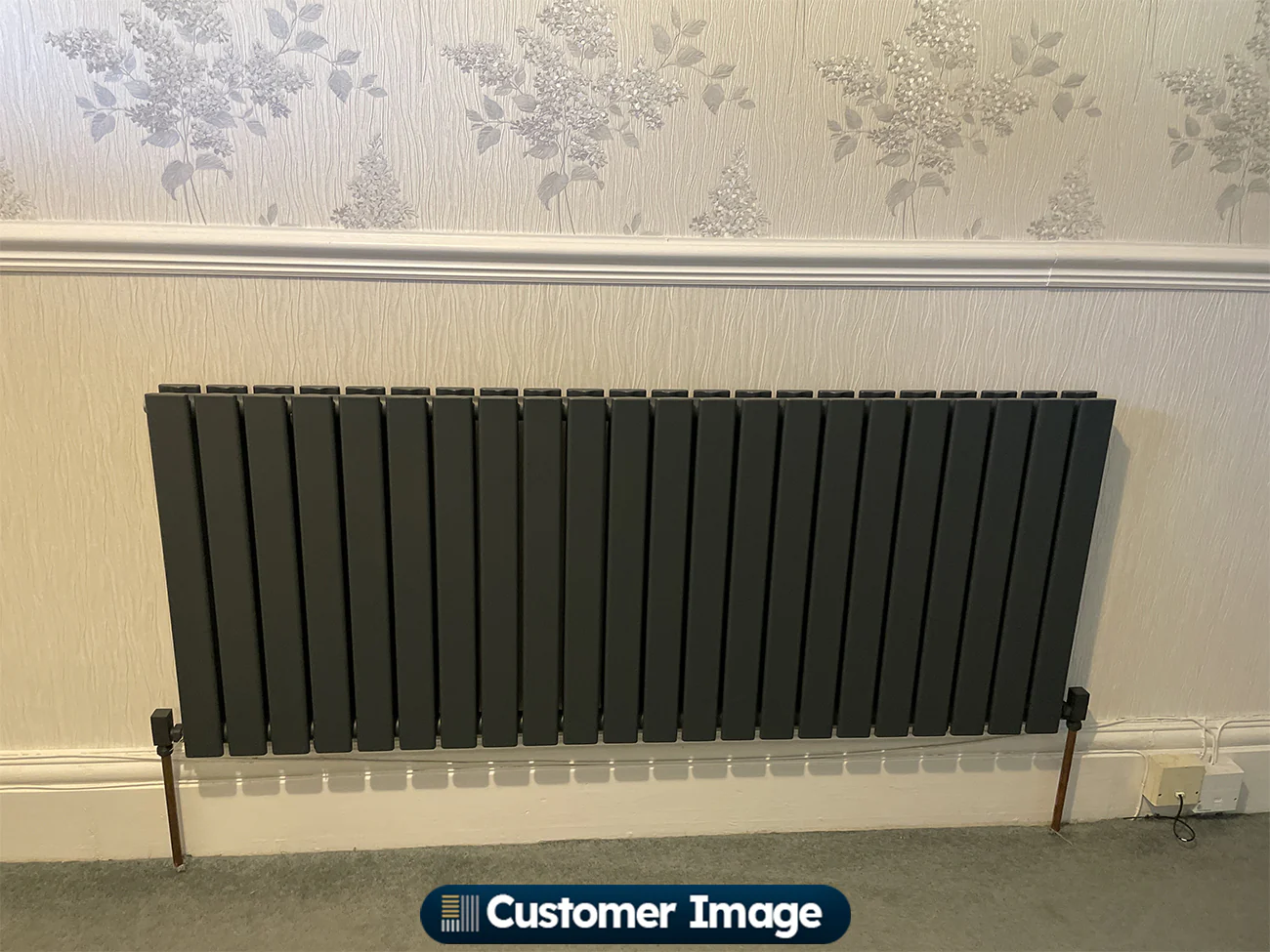 Typhoon - Anthracite Horizontal Radiator H600mm x W1496mm Double Panel - Image 4