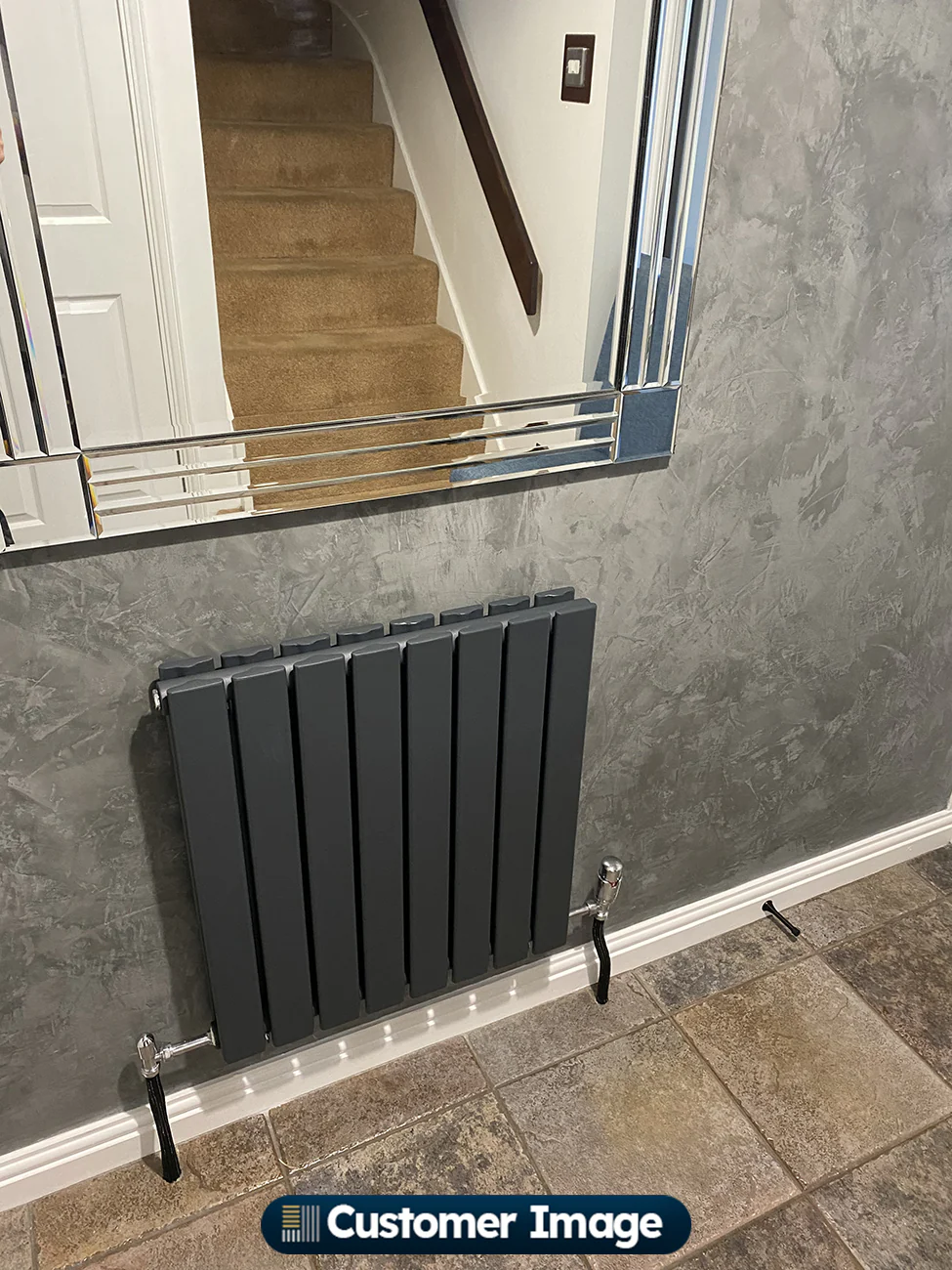 Typhoon - Anthracite Horizontal Radiator H600mm x W544mm Double Panel - Image 5