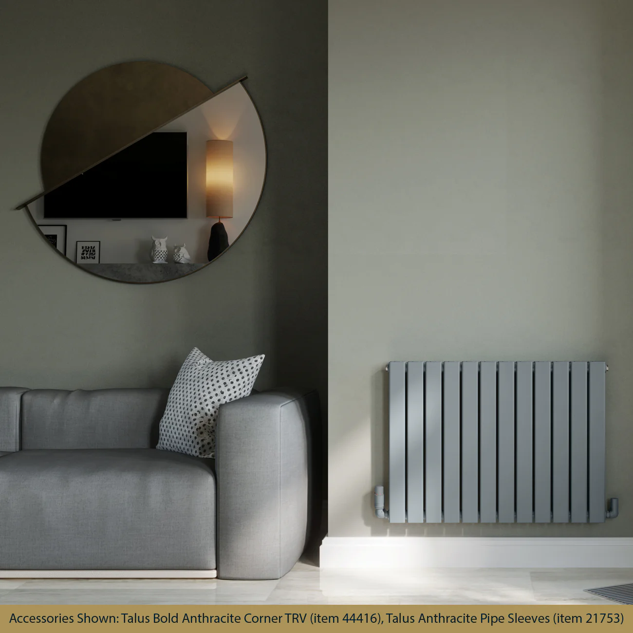 Typhoon - Anthracite Horizontal Radiator H600mm x W816mm Double Panel - Image 2