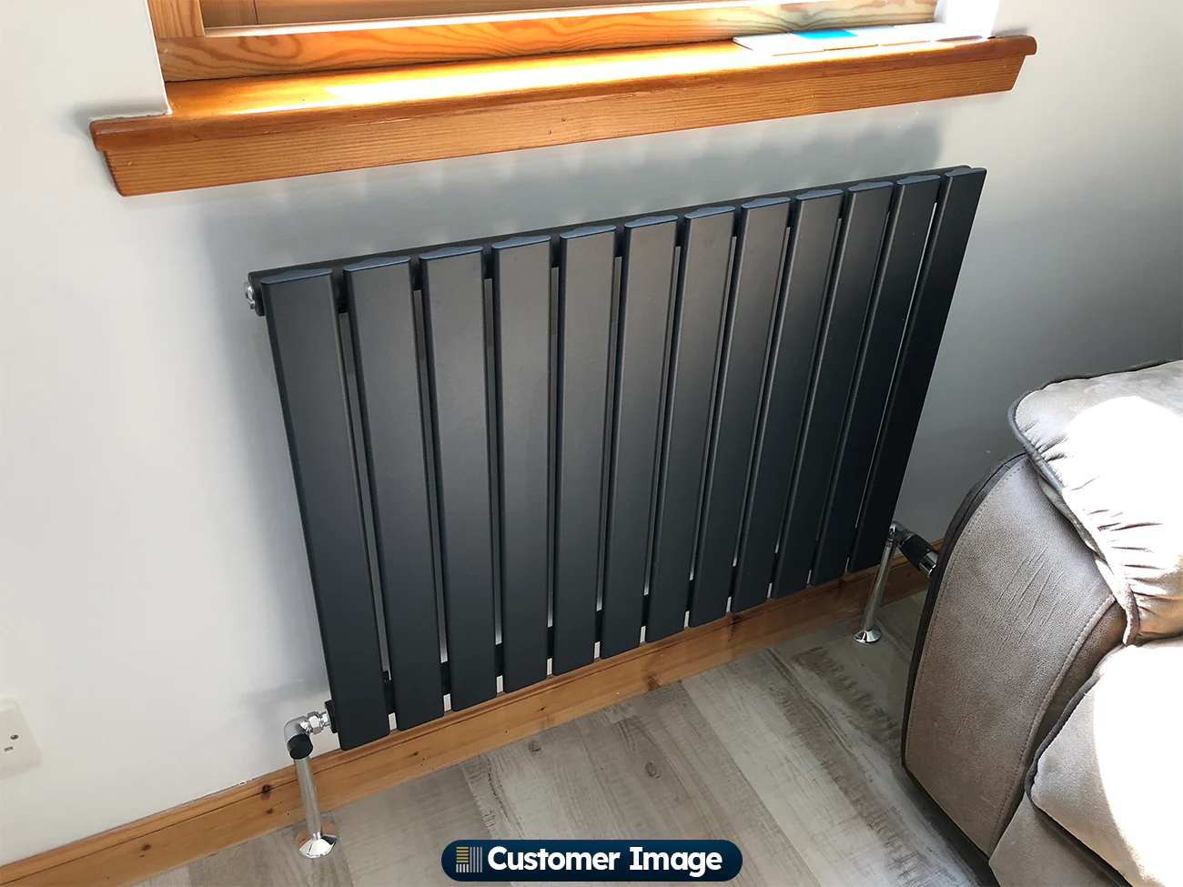 Typhoon - Anthracite Horizontal Radiator H600mm x W816mm Single Panel - Image 4