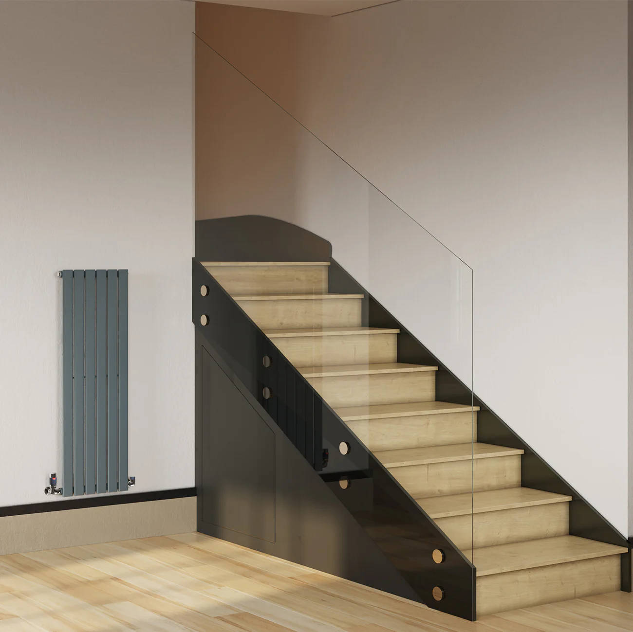Typhoon - Anthracite Vertical Radiator H1200mm x W408mm Single Panel - Image 2
