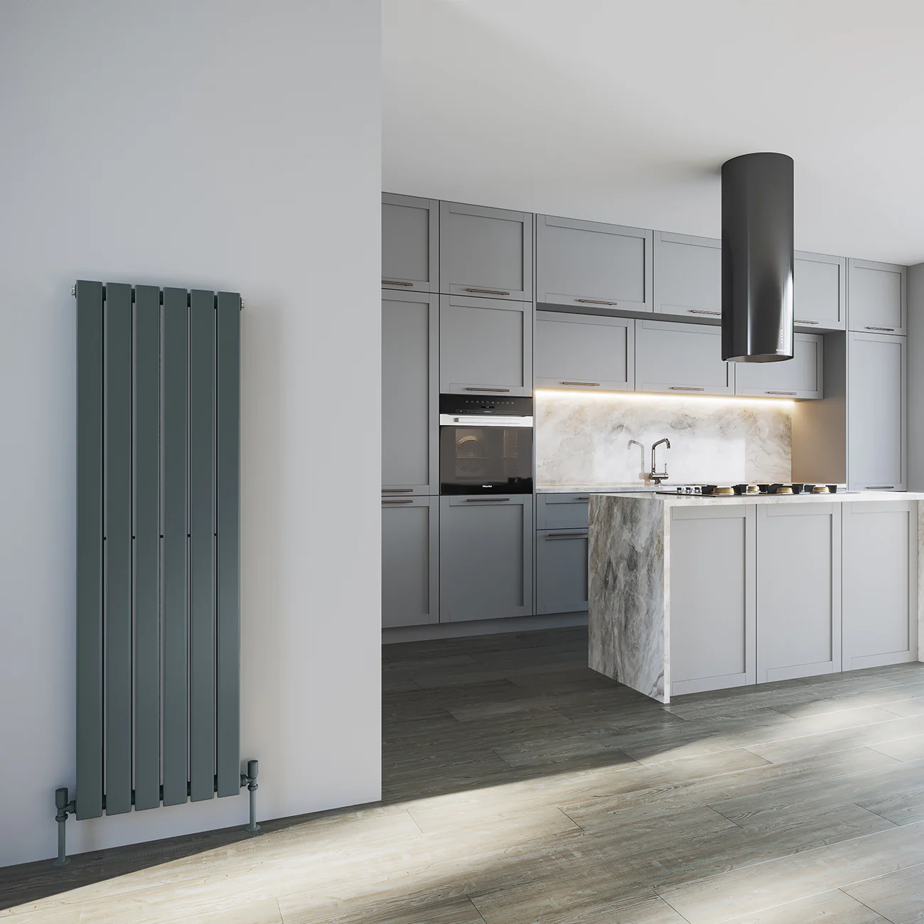 Typhoon - Anthracite Vertical Radiator H1400mm x W408mm Double Panel - Image 2