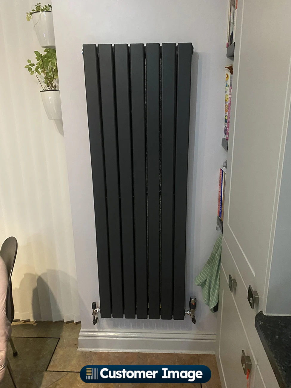 Typhoon - Anthracite Vertical Radiator H1400mm x W476mm Double Panel - Image 4