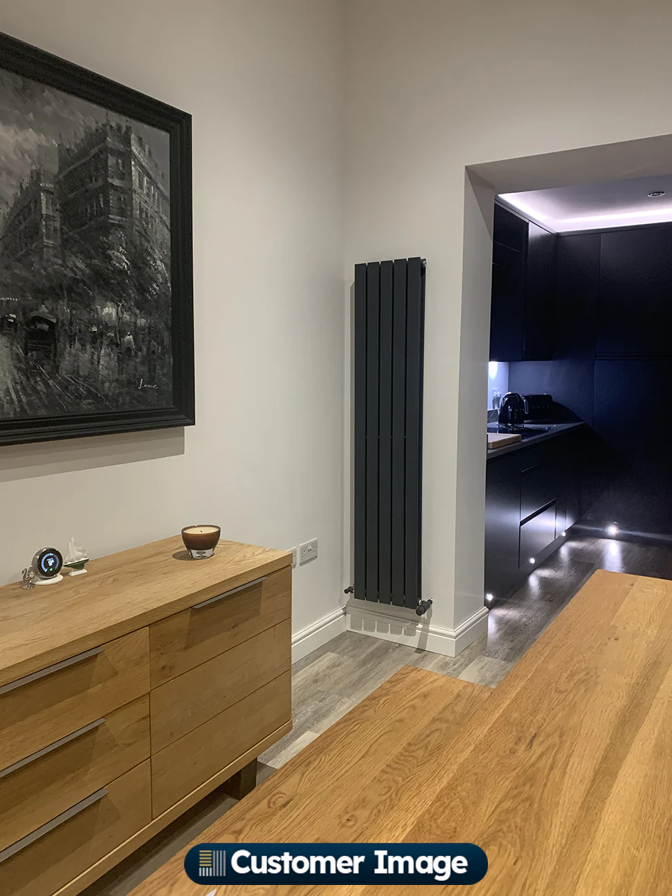 Typhoon - Anthracite Vertical Radiator H1600mm x W340mm Double Panel - Image 4