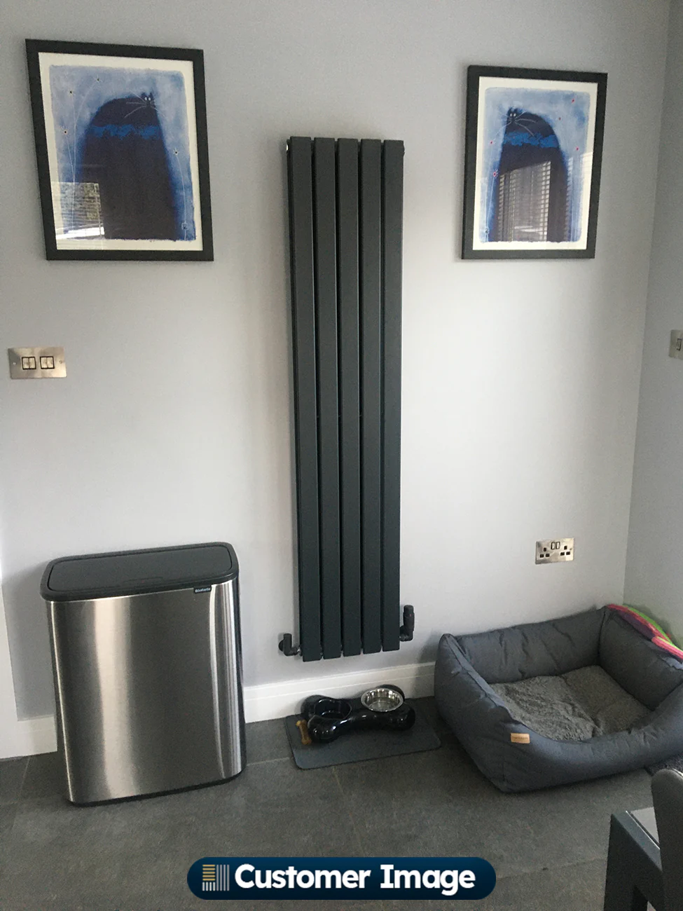 Typhoon - Anthracite Vertical Radiator H1600mm x W340mm Double Panel - Image 5