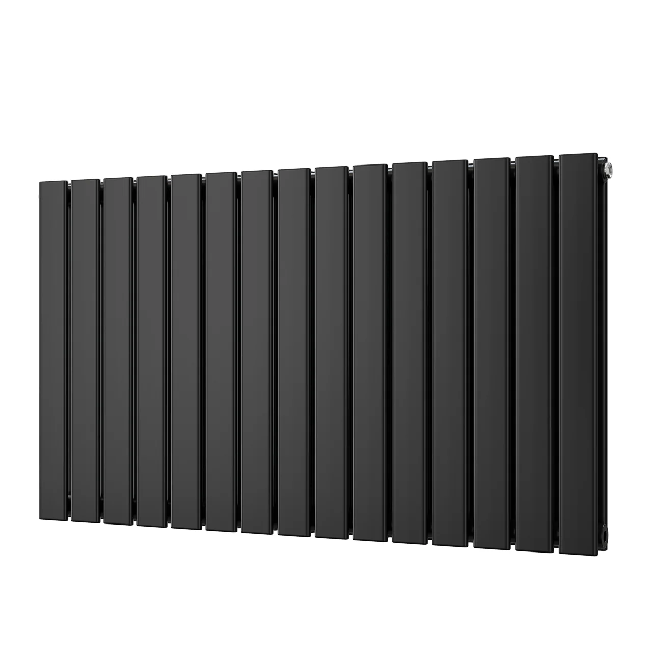 Typhoon - Black Designer Radiator H600mm x W1020mm Double Panel - Feet Included