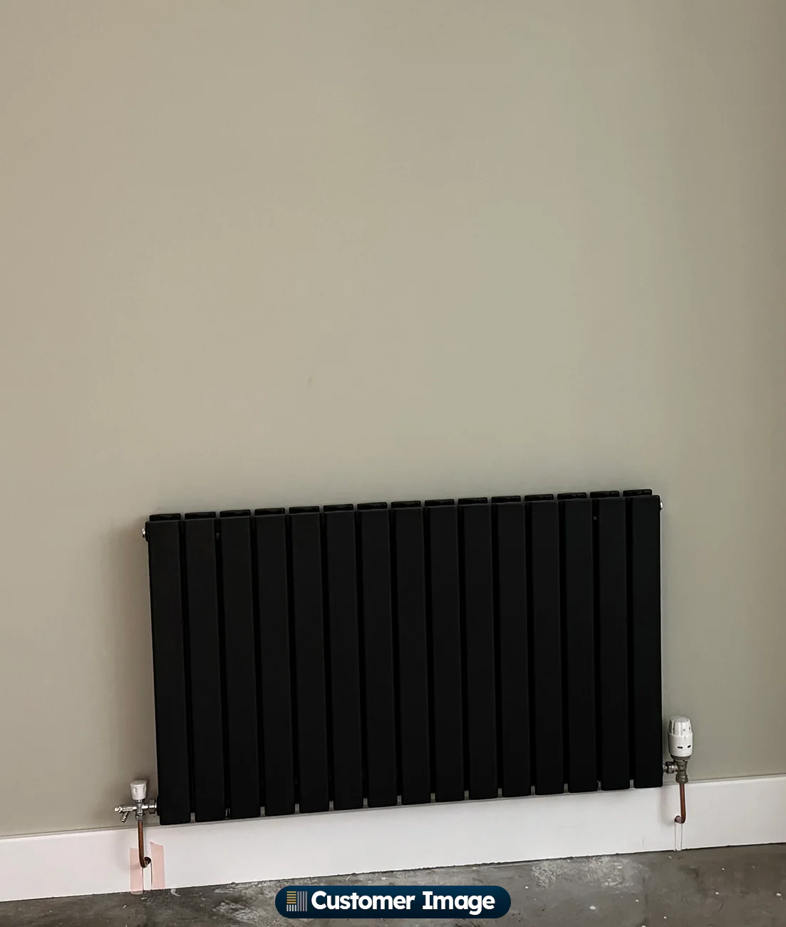 Typhoon - Black Designer Radiator H600mm x W1020mm Double Panel - Feet Included - Image 5