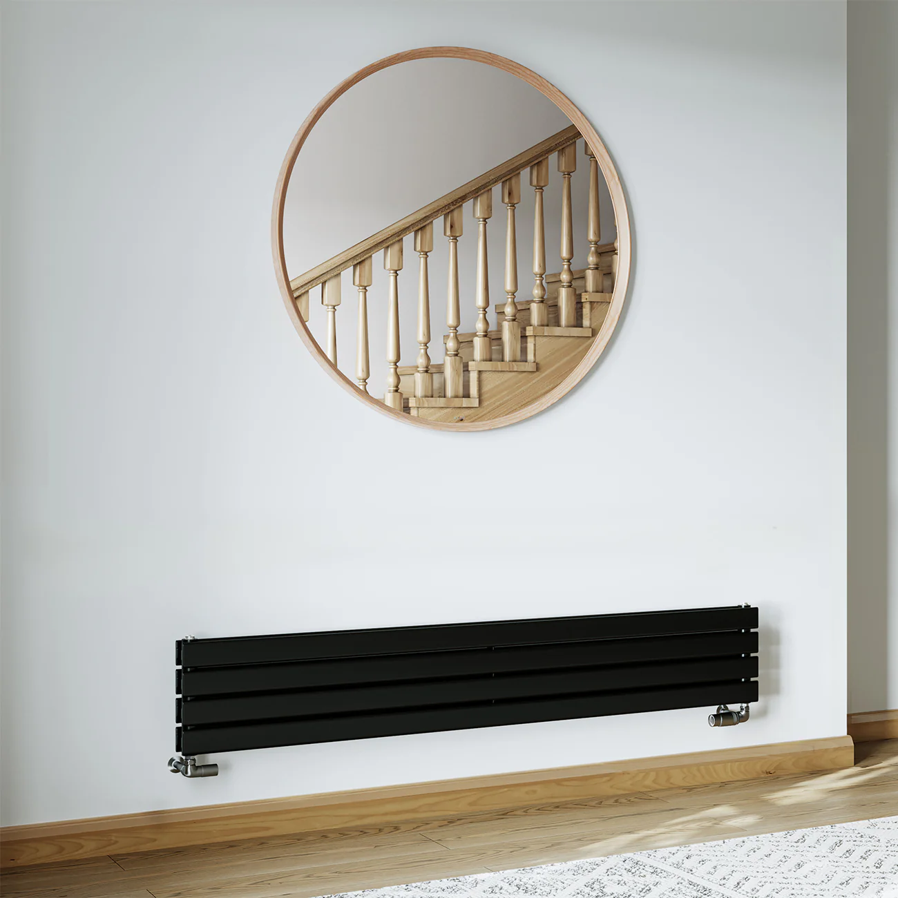 Typhoon Axis - Black Horizontal Radiator H272mm x W1600mm Double Panel - Image 2