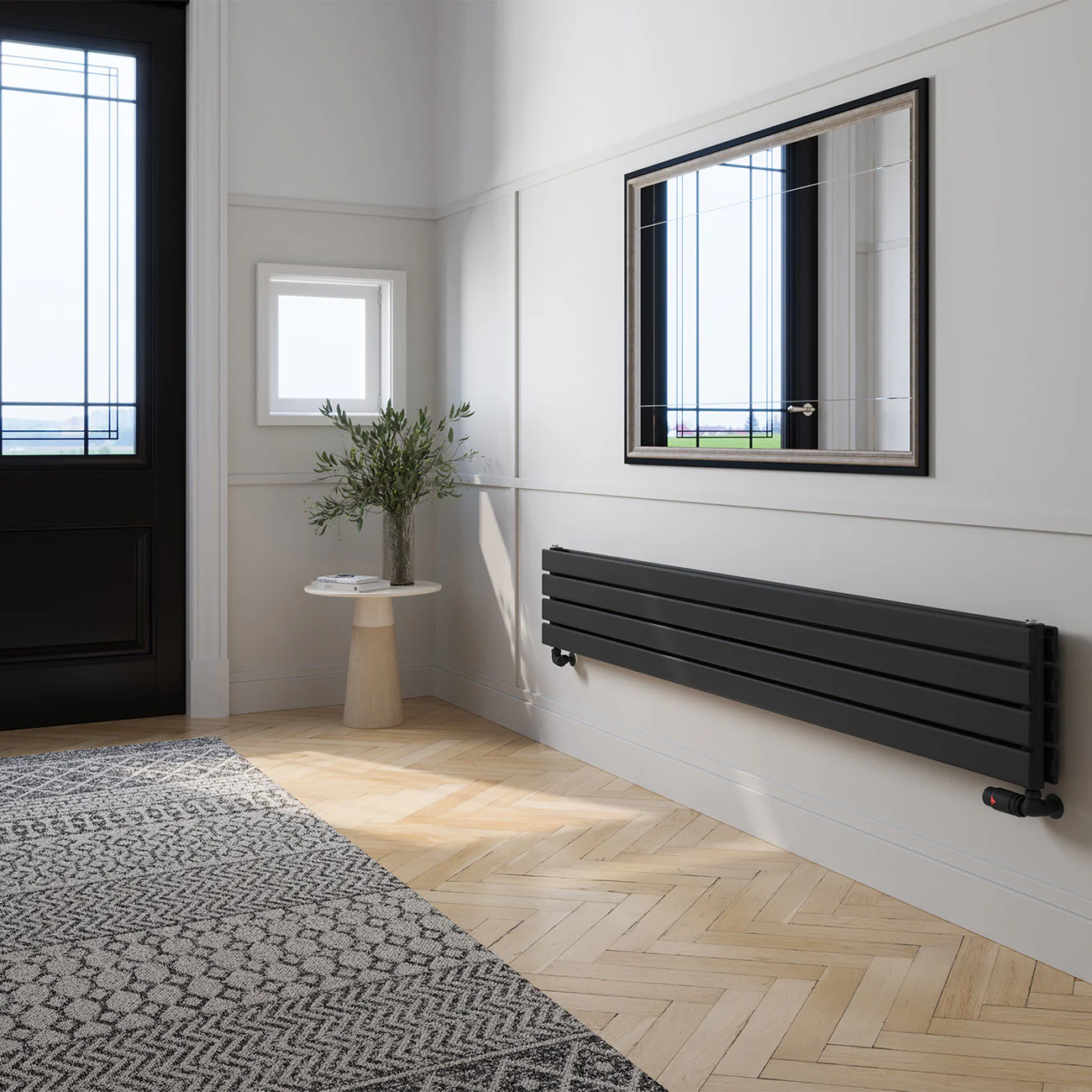 Typhoon Axis - Black Horizontal Radiator H272mm x W1800mm Double Panel - Image 2
