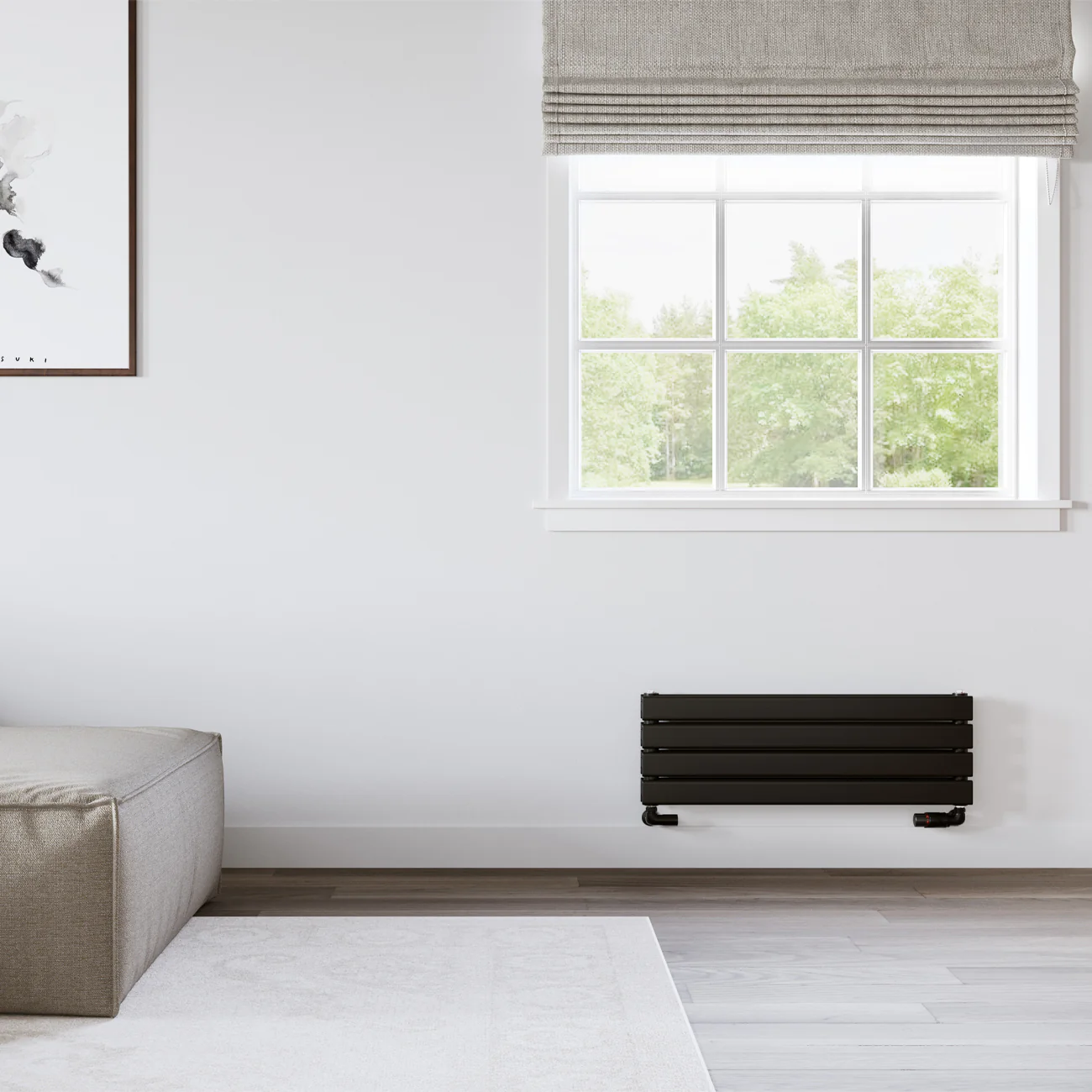 Typhoon Axis - Black Horizontal Radiator H272mm x W800mm Double Panel - Image 2