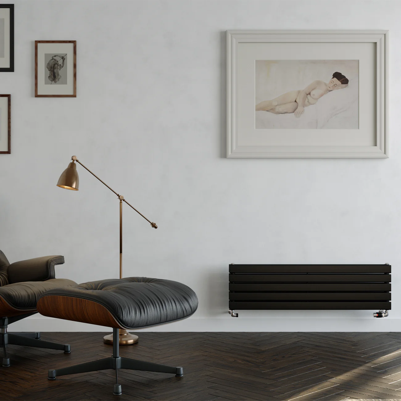 Typhoon Axis - Black Horizontal Radiator H340mm x W1200mm Double Panel - Image 2
