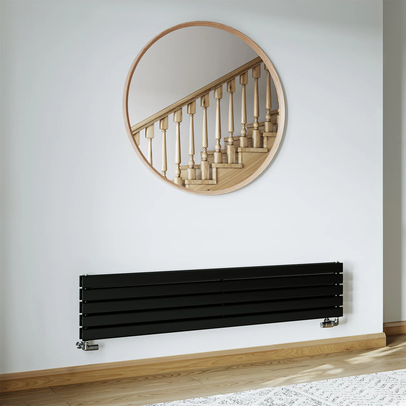 Typhoon Axis - Black Horizontal Radiator H340mm x W1600mm Double Panel - Image 2