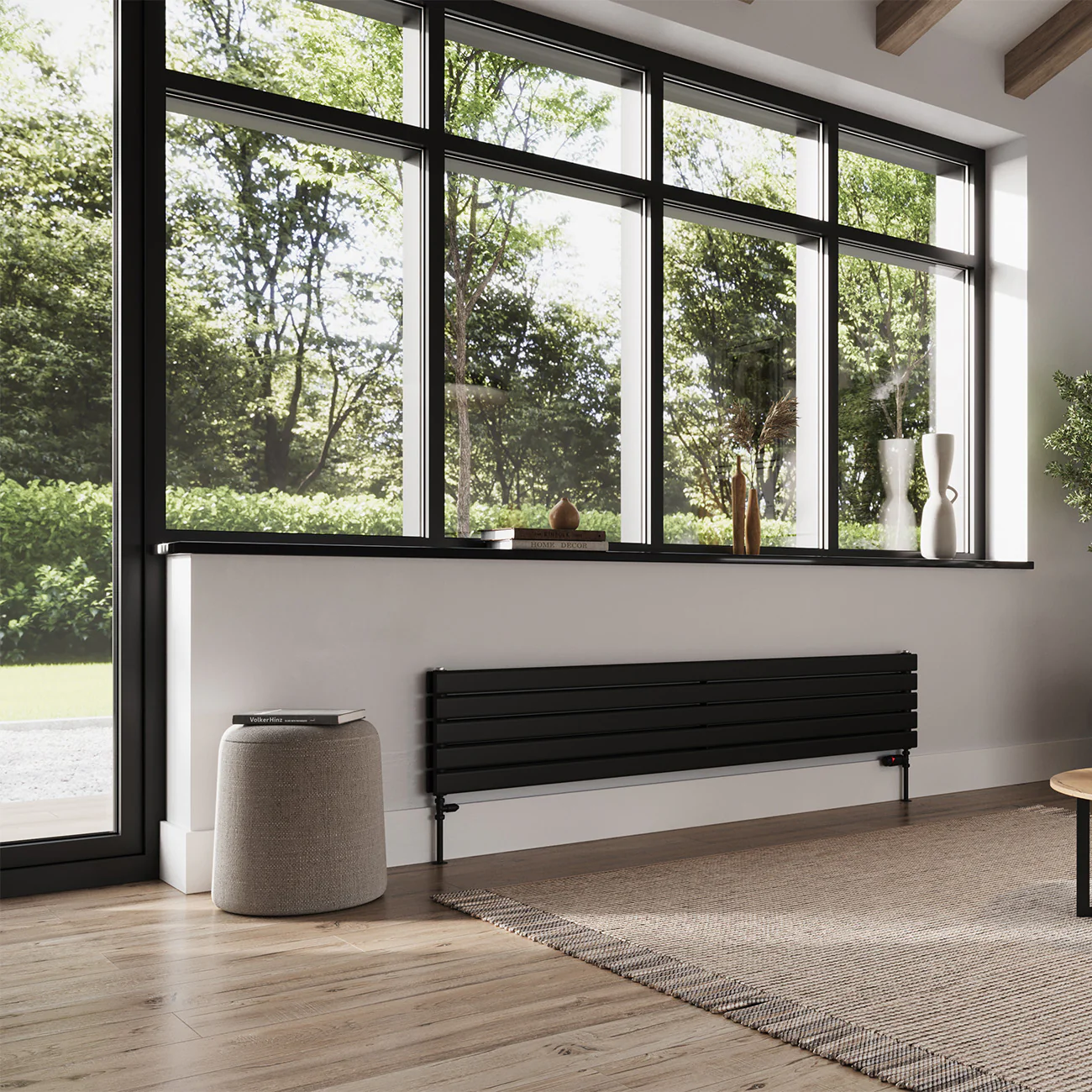 Typhoon Axis - Black Horizontal Radiator H340mm x W1800mm Double Panel - Image 2