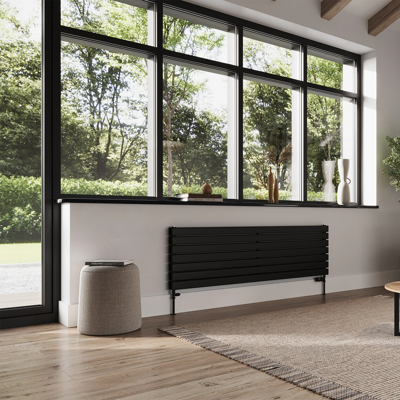 Typhoon Axis - Black Horizontal Radiator H476mm x W1600mm Double Panel - Image 2