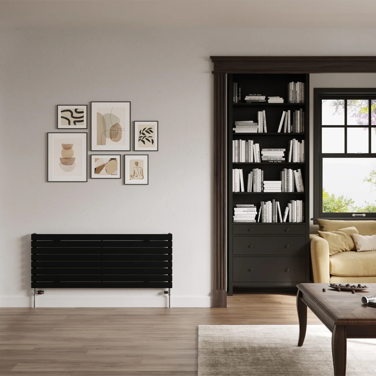 Typhoon Axis - Black Horizontal Radiator H544mm x W1400mm Single Panel - Image 2