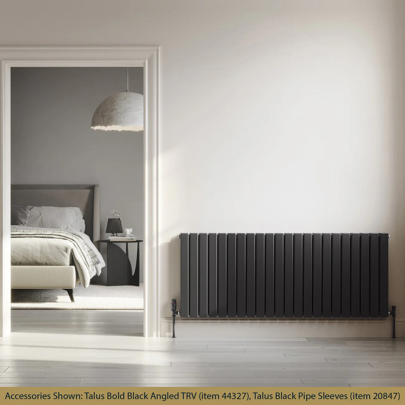 Typhoon - Black Horizontal Radiator H600mm x W1496mm Double Panel - Image 2