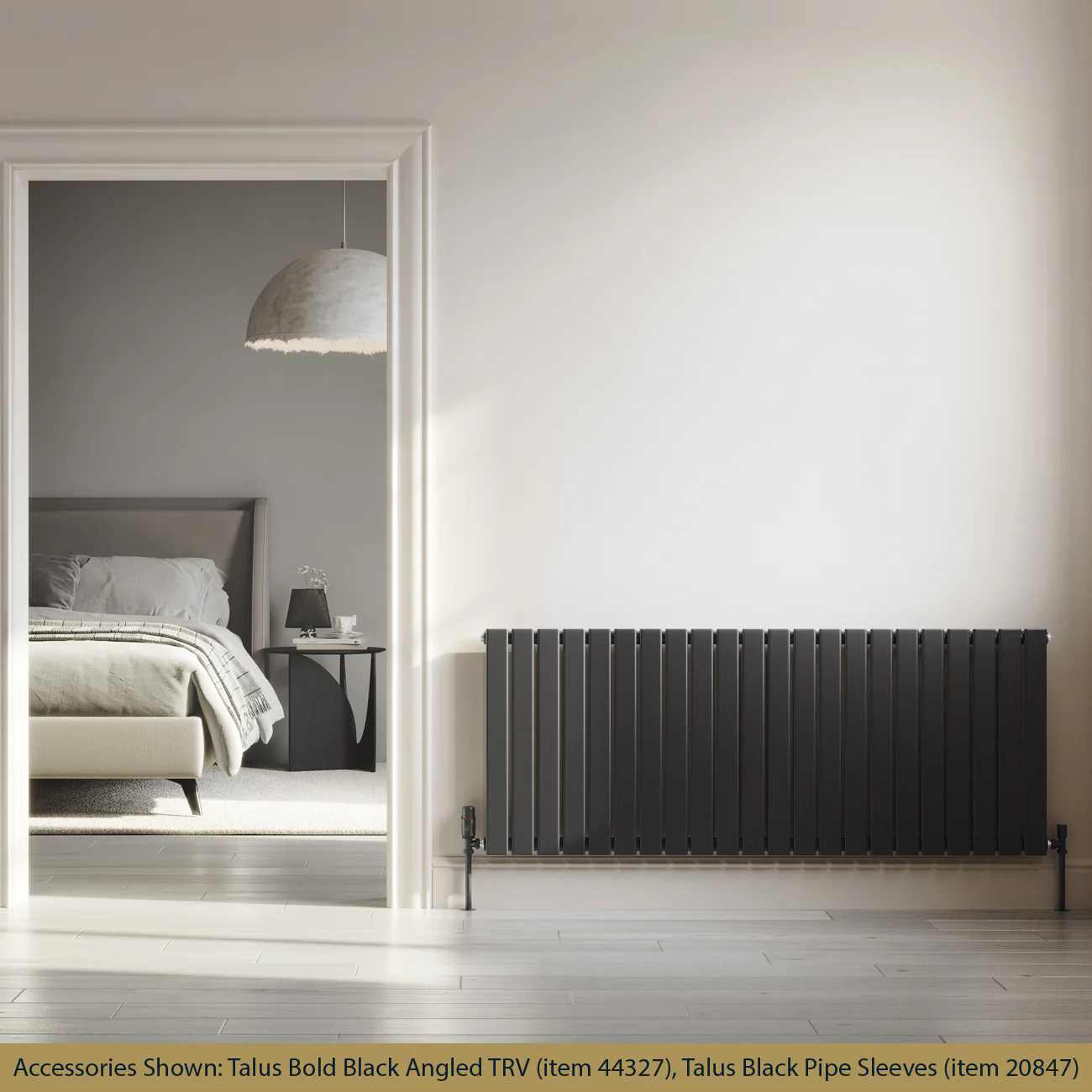 Typhoon - Black Horizontal Radiator H600mm x W1496mm Single Panel - Image 2
