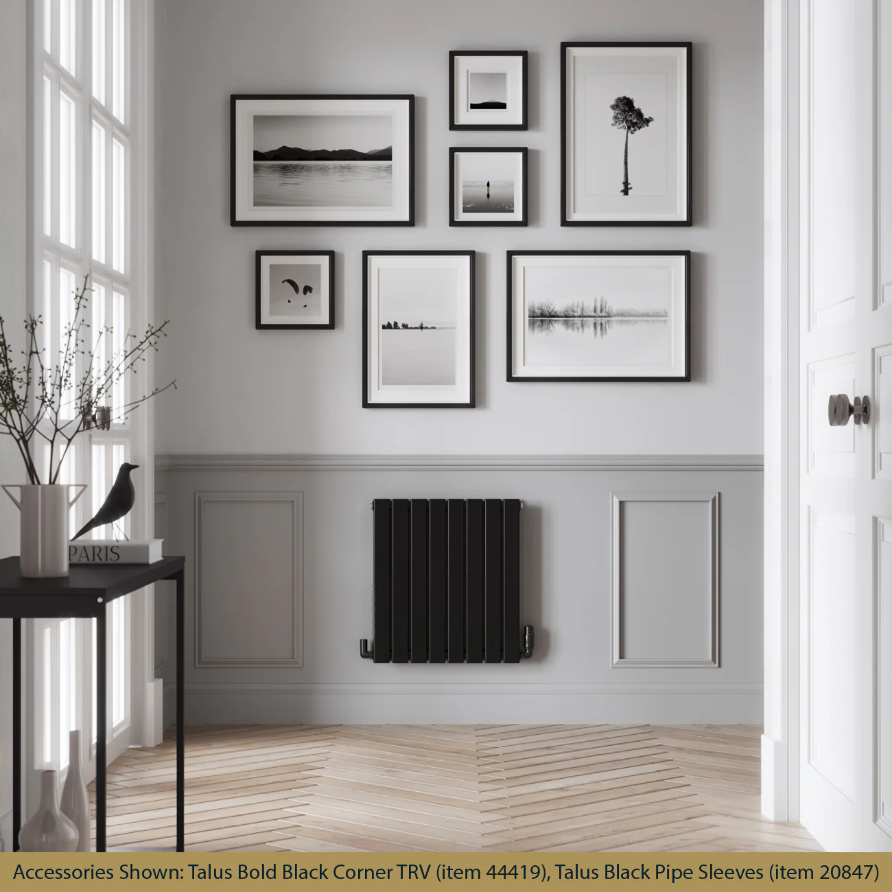Typhoon - Black Horizontal Radiator H600mm x W544mm Double Panel - Image 2