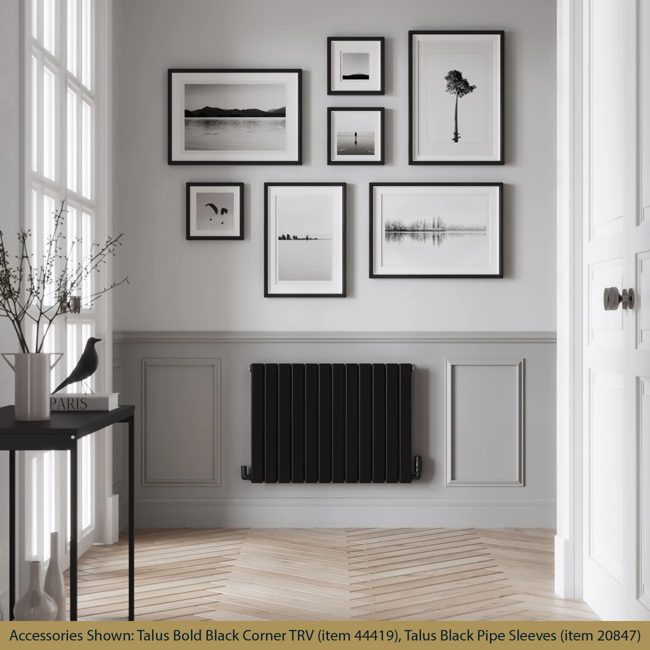 Typhoon - Black Horizontal Radiator H600mm x W816mm Double Panel - Image 2