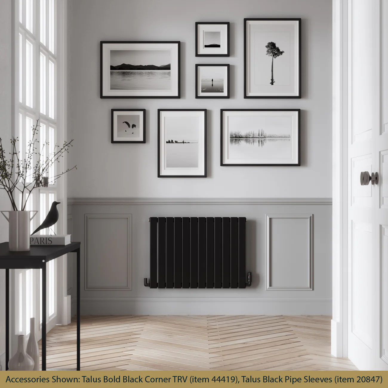 Typhoon - Black Horizontal Radiator H600mm x W816mm Single Panel - Image 2