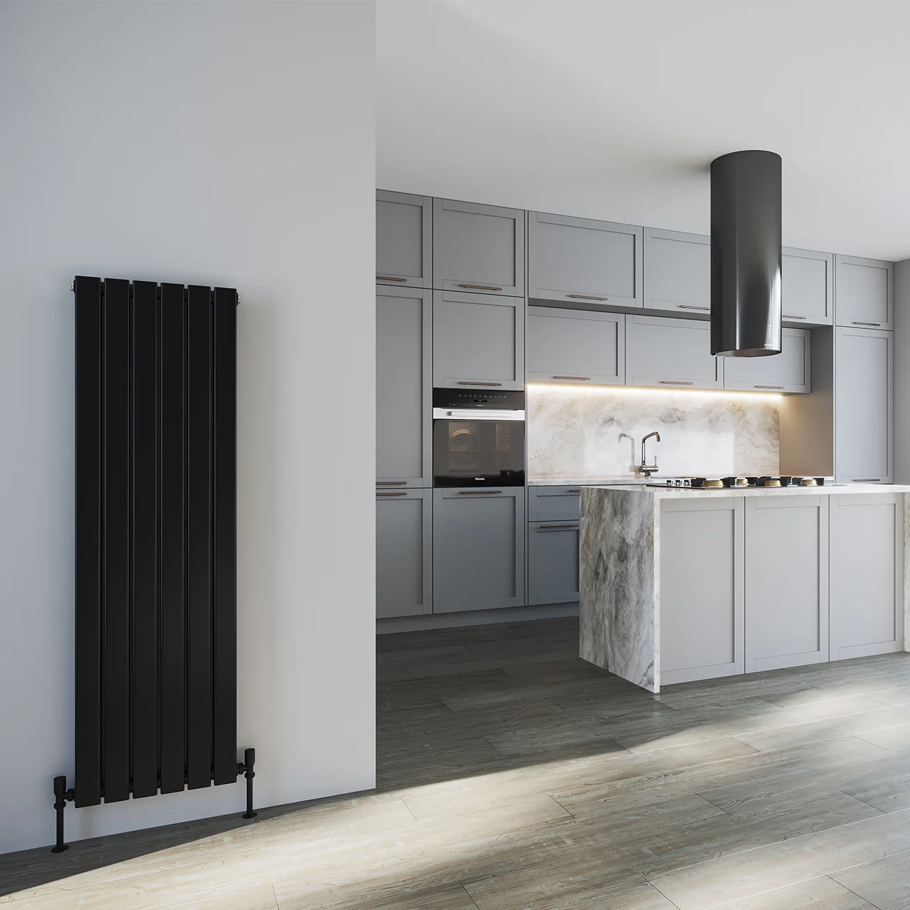 Typhoon - Black Vertical Radiator H1400mm x W408mm Double Panel - Image 2