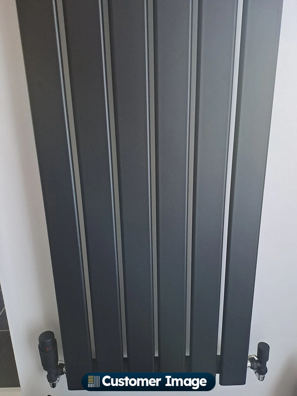 Typhoon - Black Vertical Radiator H1600mm x W408mm Single Panel - Image 4