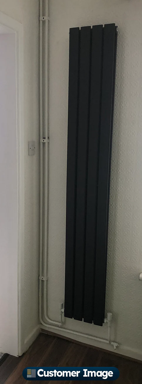 Typhoon - Black Vertical Radiator H1800mm x W272mm Double Panel - Image 4