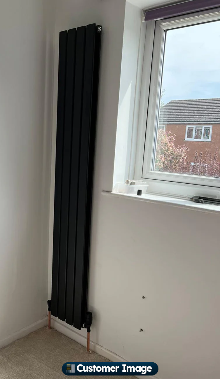 Typhoon - Black Vertical Radiator H1800mm x W272mm Double Panel - Image 5