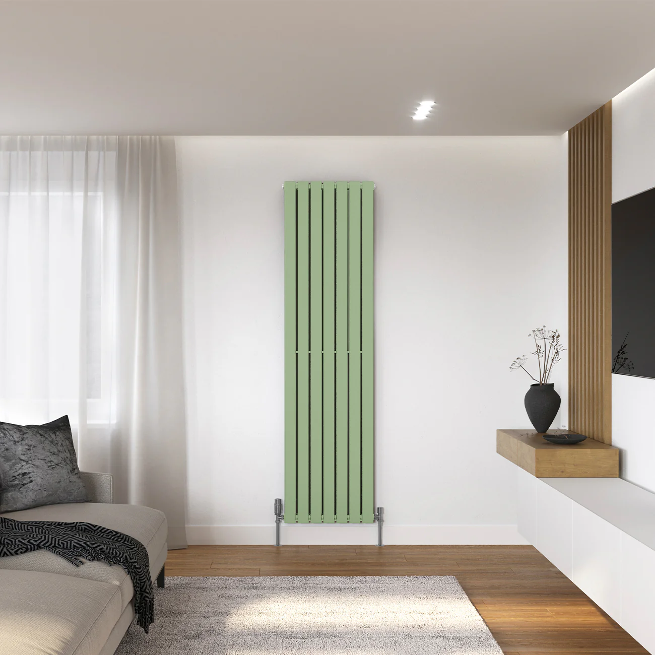 Typhoon - Pale Green Vertical Radiator H1800mm x W476mm Double Panel - Image 2