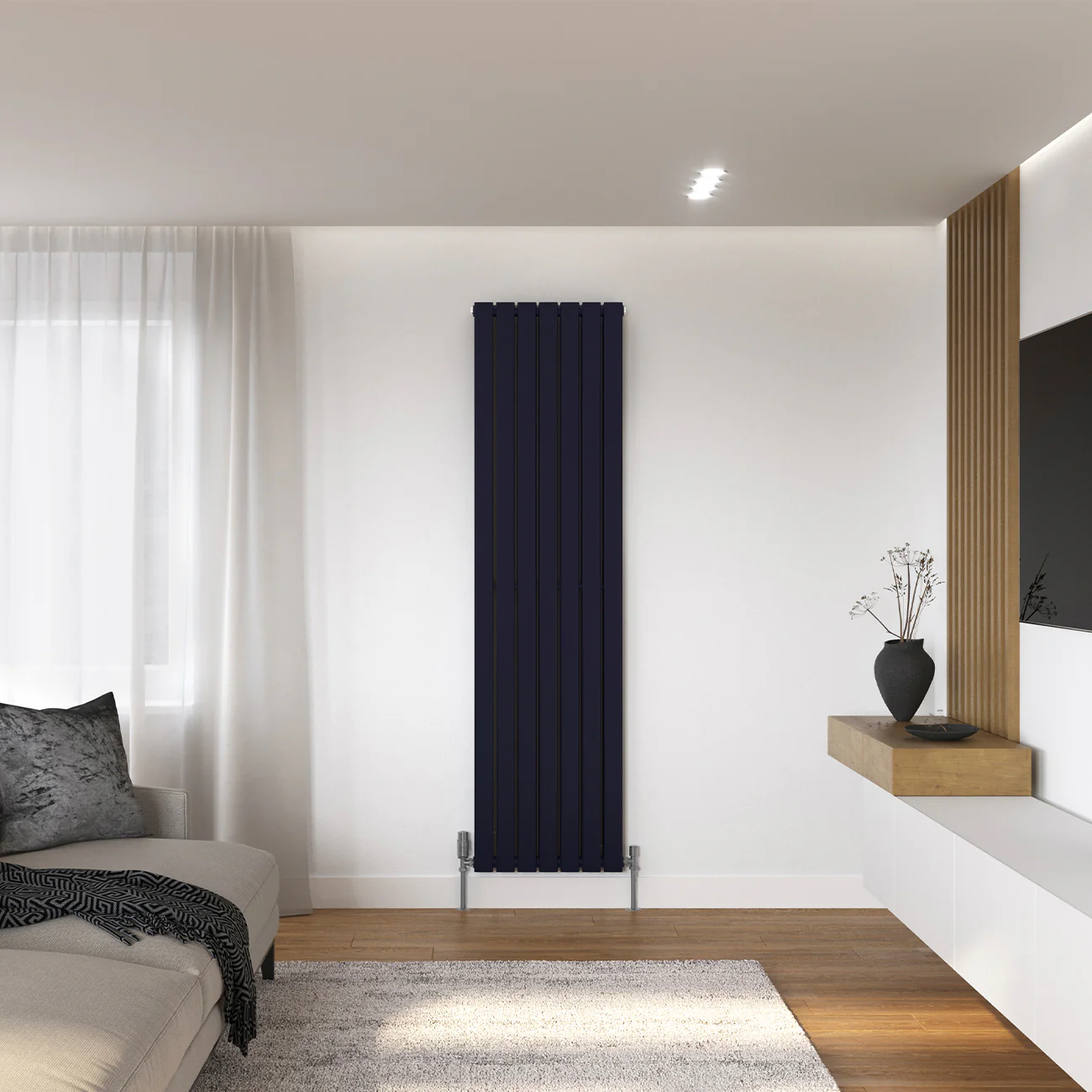 Typhoon - Signature Electric Purple Wrinkle Vertical Radiator H1800mm x W476mm Double Panel - Image 2