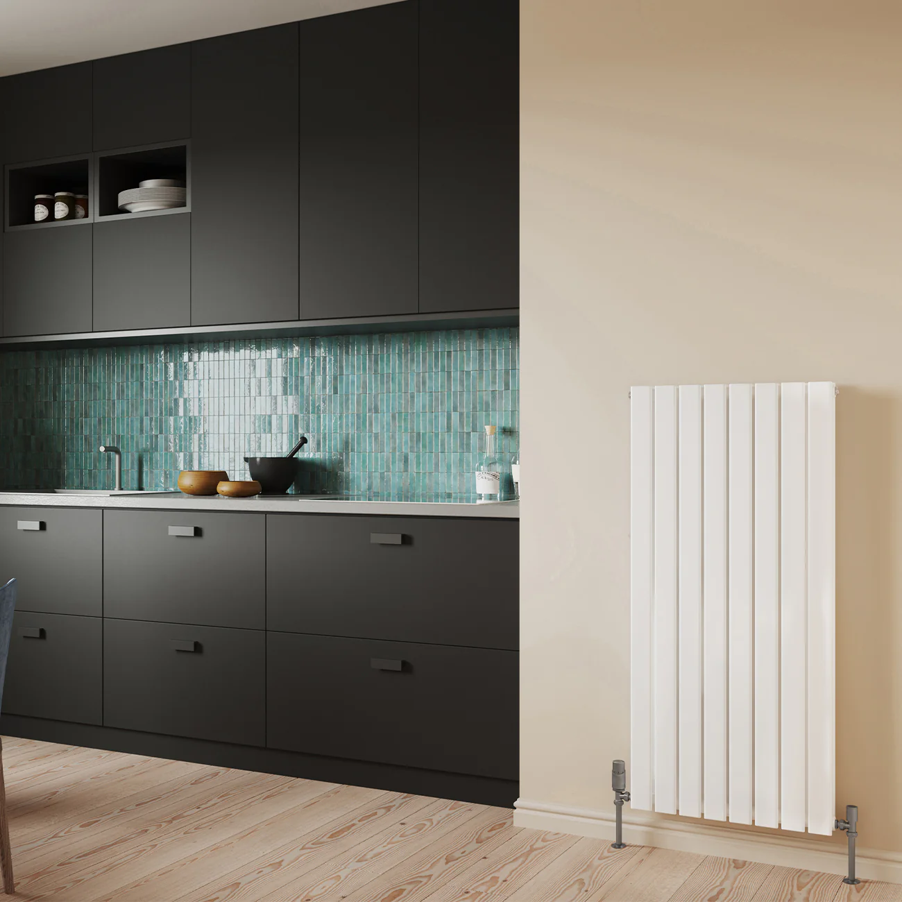 Typhoon - White Designer Radiator H1200mm x W544mm Double Panel - Feet Included - Image 2