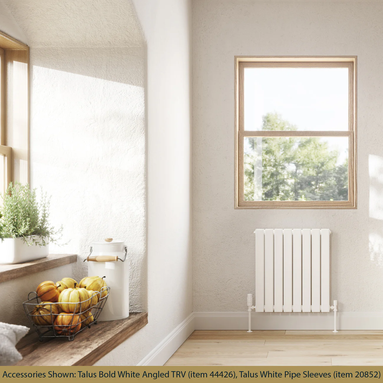 Typhoon - White Designer Radiator H600mm x W544mm Double Panel - Feet Included - Image 2