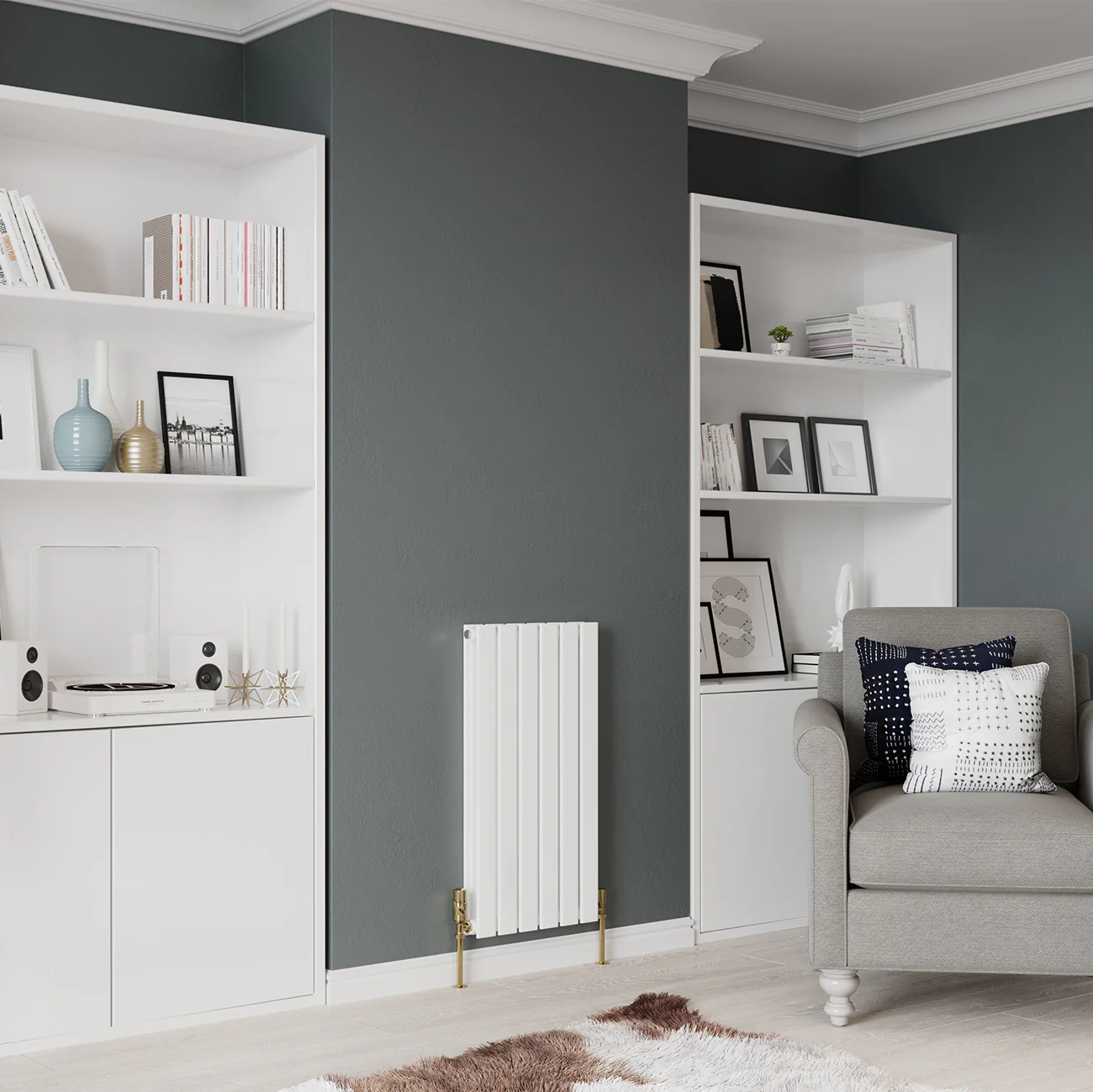 Typhoon - White Designer Radiator H800mm x W408mm Double Panel - Image 2