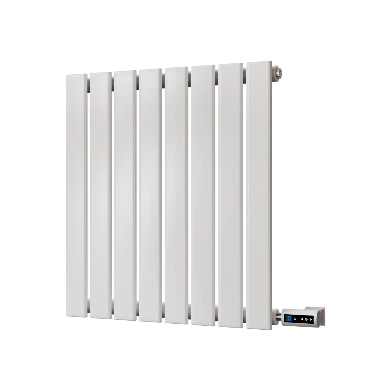 Typhoon - White Horizontal Electric Radiator H600mm x W544mm Single Panel 300w Thermostatic WIFI - Feet Included