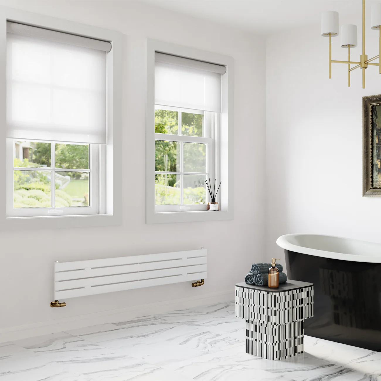 Typhoon Axis - White Horizontal Radiator H272mm x W1400mm Single Panel - Image 2