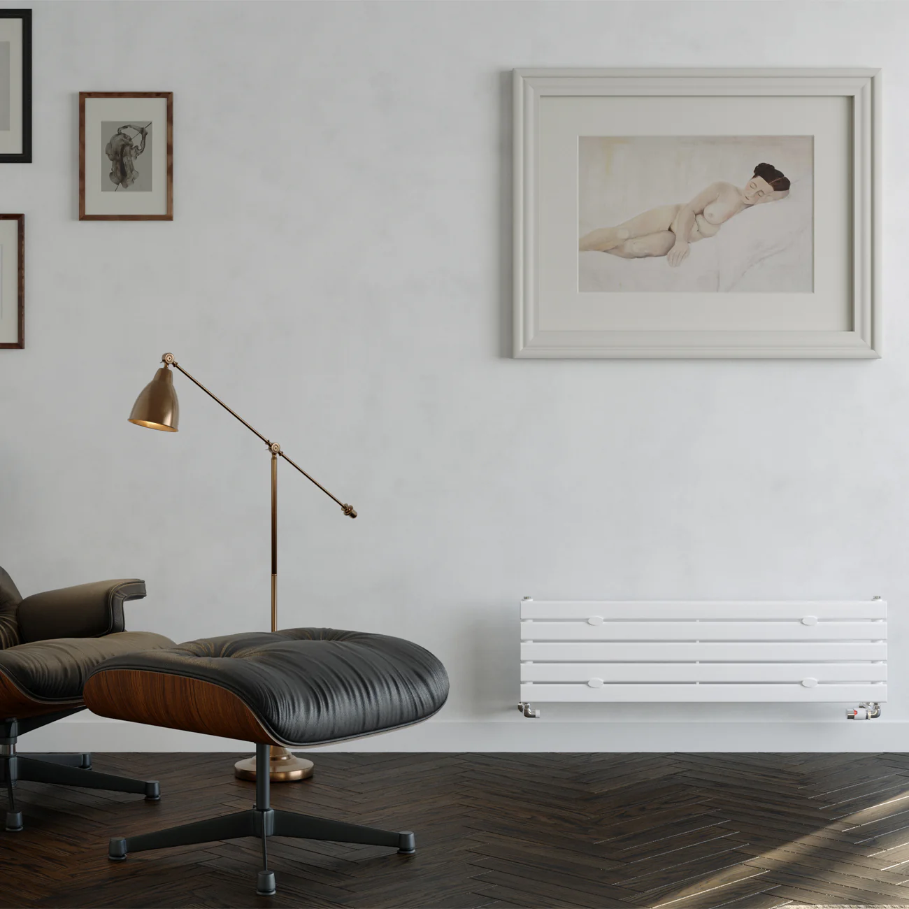 Typhoon Axis - White Horizontal Radiator H340mm x W1200mm Single Panel - Image 2
