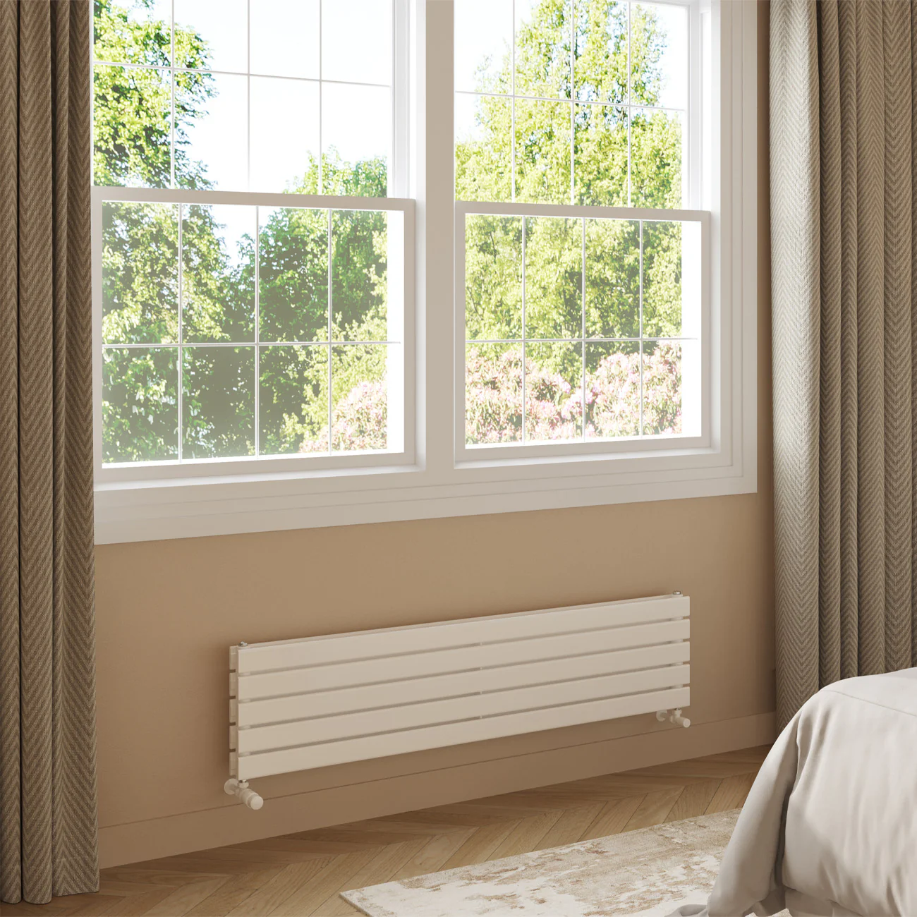 Typhoon Axis - White Horizontal Radiator H340mm x W1400mm Double Panel - Image 2
